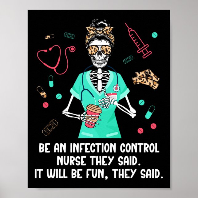 Poster Ser Um Controlo Da Infecção Enfermeira Controlo Nu (Frente)