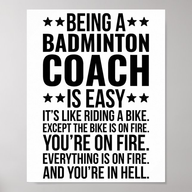 Poster Ser Um Idiota De Badminton Trabalhando Engraçado B (Frente)