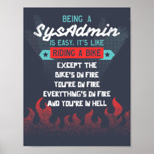 Poster Ser um SysAdmin é como andar de bicicleta