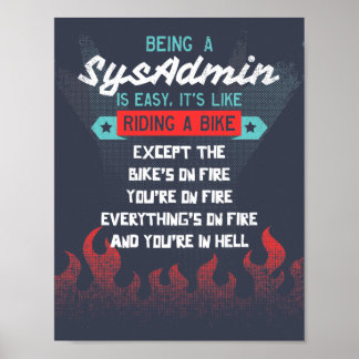 Poster Ser um SysAdmin é como andar de bicicleta