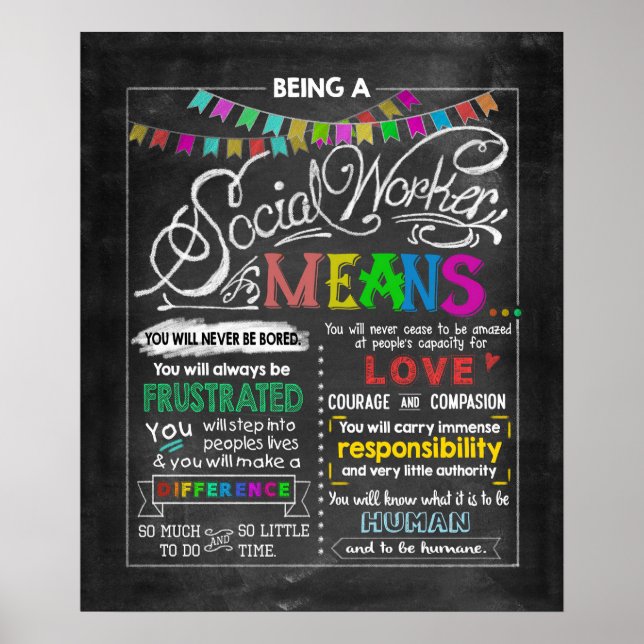 Poster Ser Um Trabalhador Social Significa Inspiração (Frente)