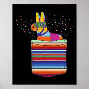 Poster Serape Pocket Pinata Mexicana Fiesta (não é uma ve