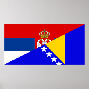 Póster serbia bósnia Estado de bandeira da Bósnia-Herzego