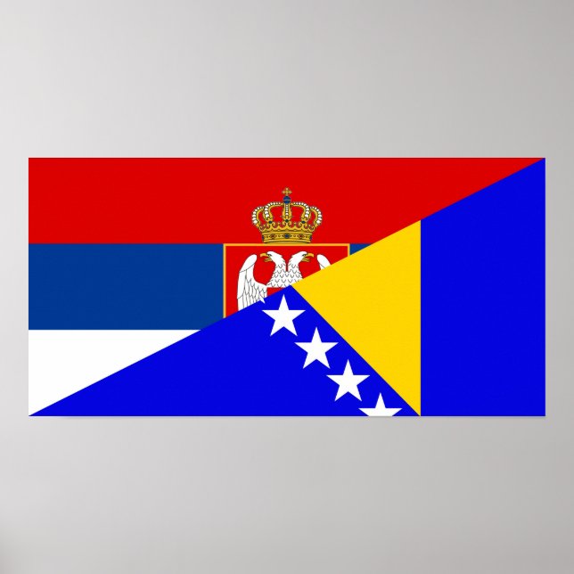 Póster serbia bósnia Estado de bandeira da Bósnia-Herzego (Frente)