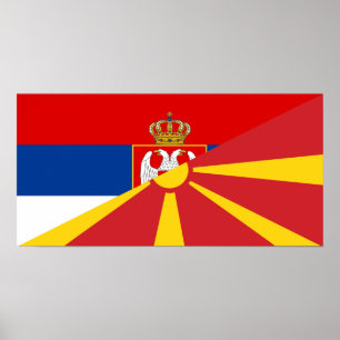 Póster serbia macedonia bandeira país meio símbolo
