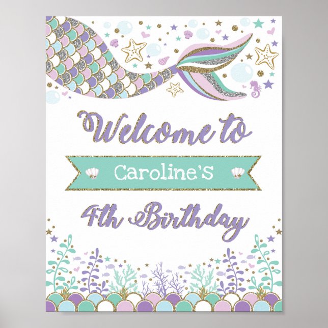 Poster Sereia 4º Aniversário Sinal de Boas-vindas Sob o M (Frente)