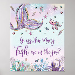 Poster Sereia Adivinha Quantos Chás de fraldas De Peixe A