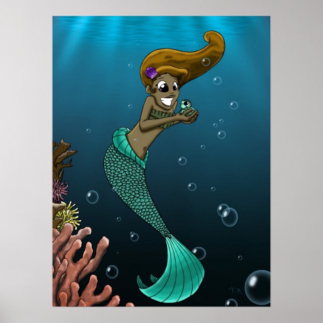 Póster Sereia Afro-Americana (Frente)