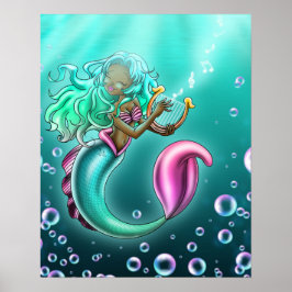 Poster Sereia Afro-Americana Doce