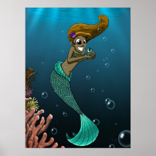 Póster Sereia Americana Africana