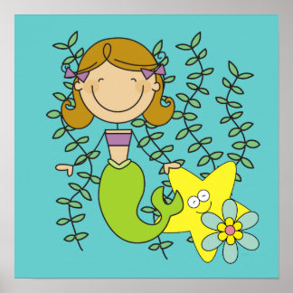 Póster Sereia Brown Haired
