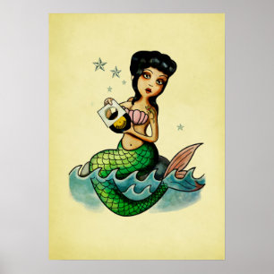 Póster Sereia da reggae da velha escola