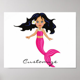 Poster Sereia de cauda rosa-branca Thunder_Cove