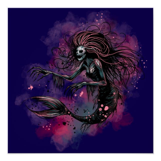 Póster Sereia do Mar Profundo (Frente)