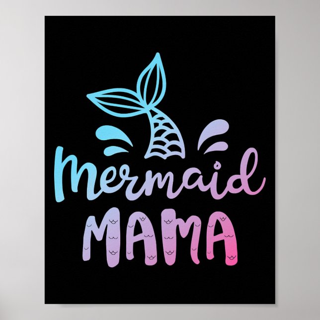 Poster Sereia Mamãe Engraçada Mãe Mamãe Família (Frente)