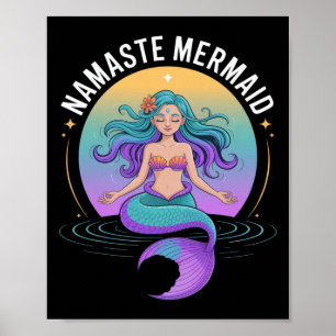 Poster Sereia Namaste Para Amantes de Yoga que Desfrutam 