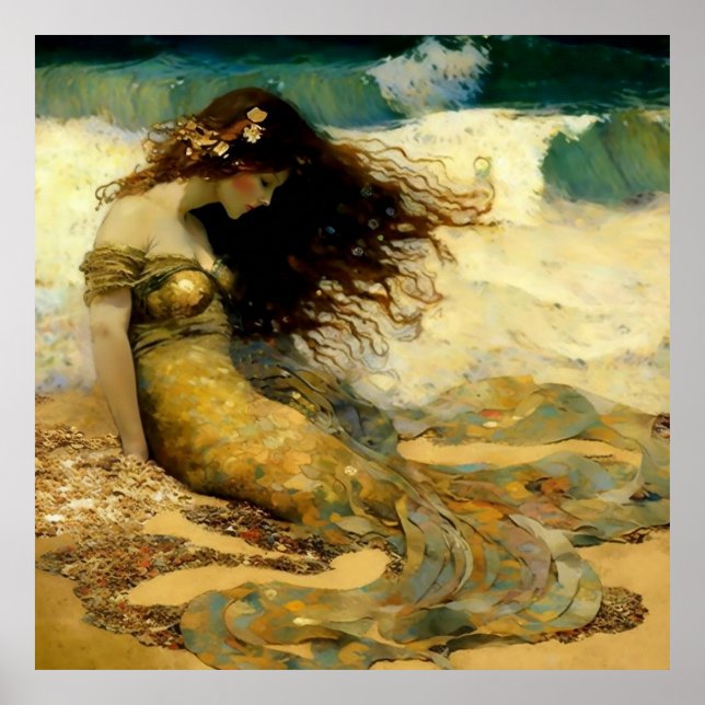 Poster Sereia nas Areias Douradas (Frente)