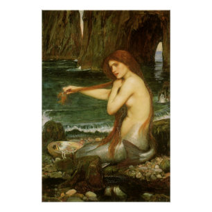 Póster Sereia por John William Waterhouse