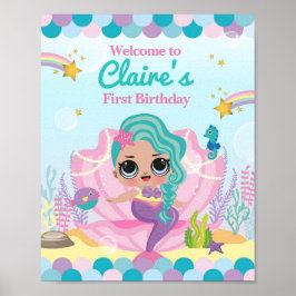 Poster Sereia Primeiro Aniversário