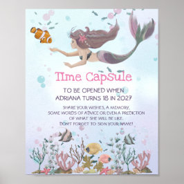 Poster Sereia Sob A Cápsula Do Tempo Do Mar