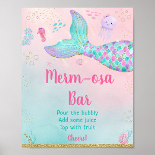 Poster Sereia Sob O Bar De Mimosa, Chá de fraldas Dourado