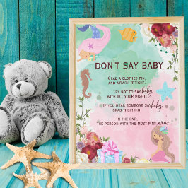 Poster Sereia sob o mar Não diga jogo de bebês