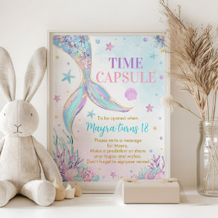 Poster Sereia Sob O Sinal De Cápsula De Aniversário Do Ma