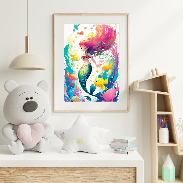 Poster Sereia Submarina Encantadora (Criador carregado)