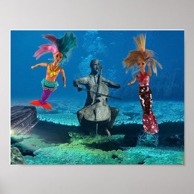 Poster Sereias se divertindo. (Frente)