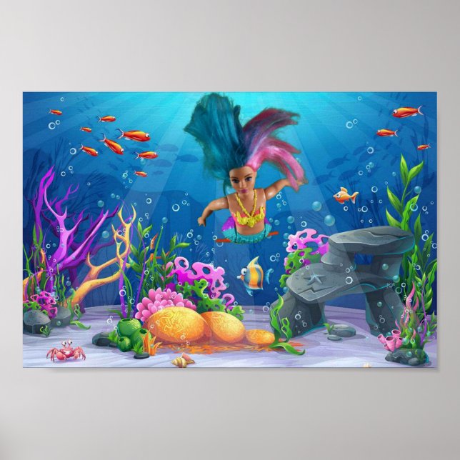 Poster Sereias se divertindo. (Frente)