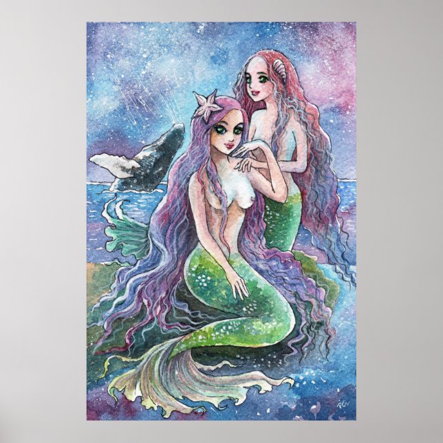 Poster Sereias sob as estrelas (Frente)