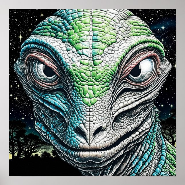 Poster Serem Extraterrestres da Alienígena do Homem de Li (Frente)