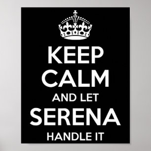 Poster Serena Mantenha a Calma Nome Personalizado Piada d