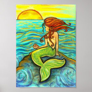 Póster "Serena sereia pelo mar"