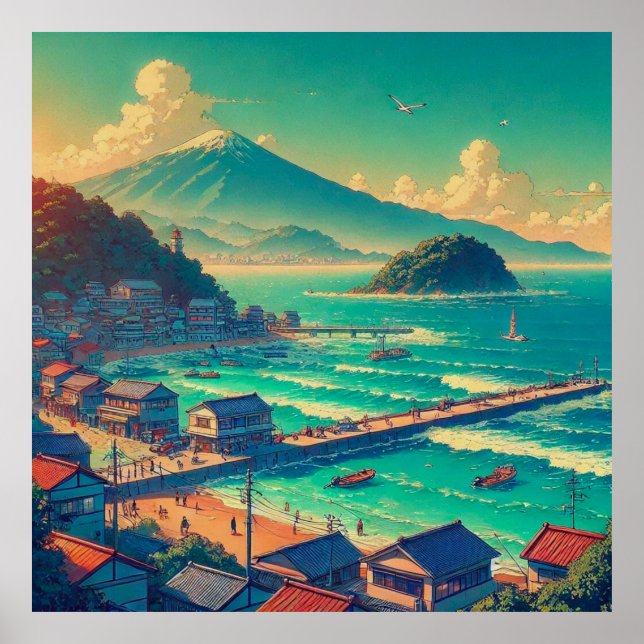 Poster Serenas Margens do Fuji (Frente)