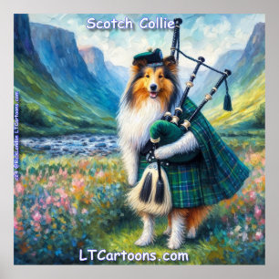 Poster Serenata de Collie Escocês – Gaita de Foles e Capr