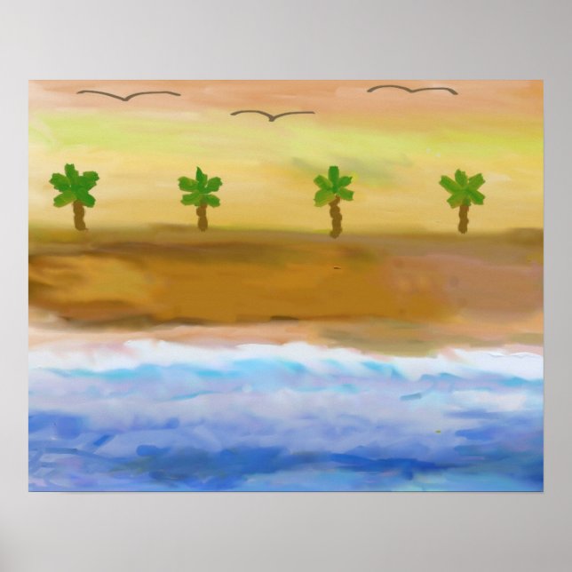 Póster Serene Beach Scene (Frente)