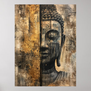 Poster Serene Buddha Canvas Impresso para Zen Home Decor