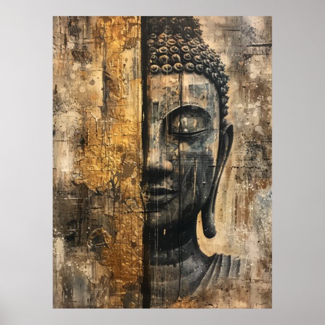 Poster Serene Buddha Canvas Impresso para Zen Home Decor (Frente)