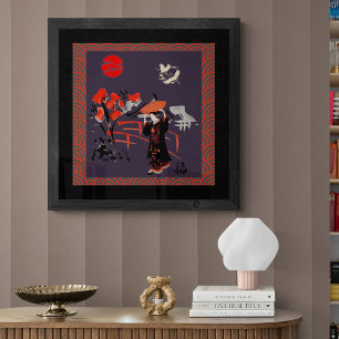 Póster Serene Felicidade Uma Arte Japonesa