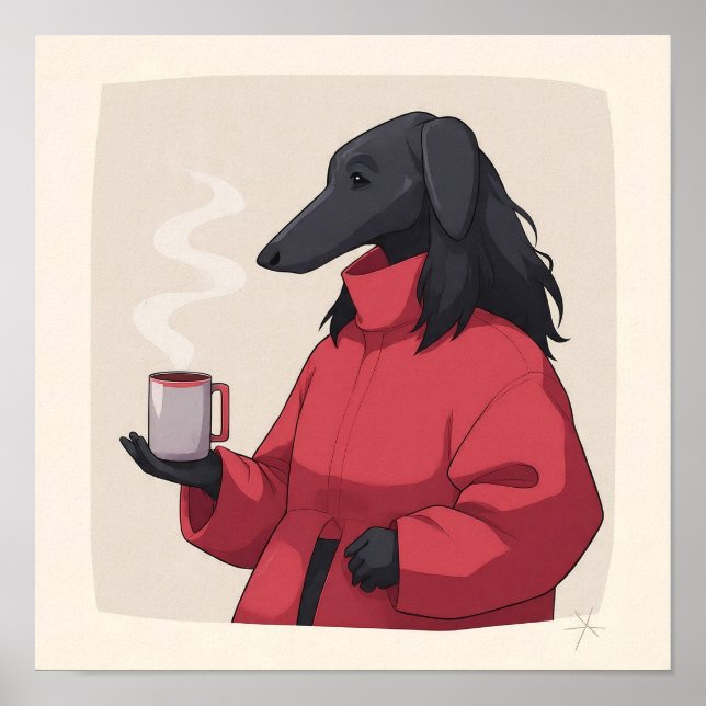 Poster Serene Fluffy Pet Portrait - Modern Decor. (Frente)