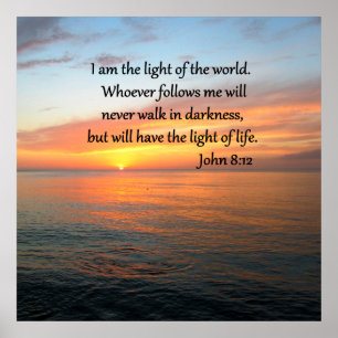 PÓSTER SERENE JOHN 8:12 SOL SOBRE O OCEANO