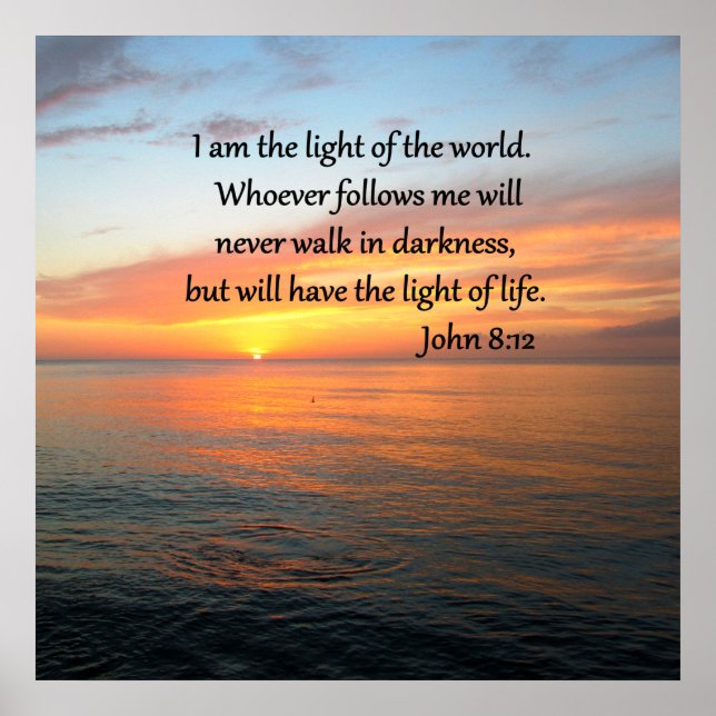 PÓSTER SERENE JOHN 8:12 SOL SOBRE O OCEANO (Frente)