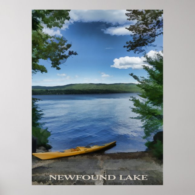 Poster Serene Kayak no Lago Newfound (Frente)