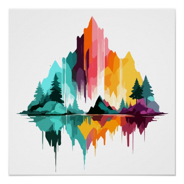 Póster Serene Landscape Calm Tranquil Nature Mounts (Frente)
