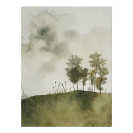 Póster Serene Meadow em verde por Designs da PS Nature