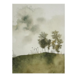 Póster Serene Meadow em verde por Designs da PS Nature