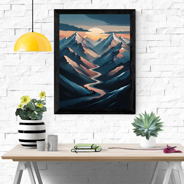 Poster Serene Mountain Sunset (Criador carregado)