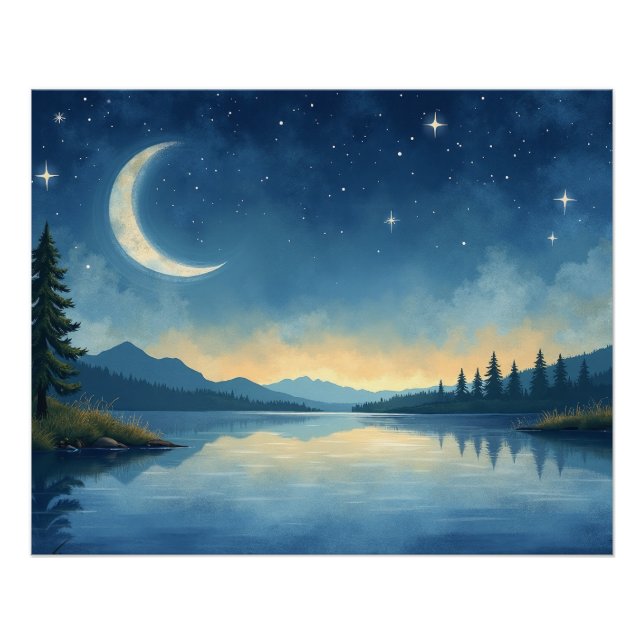 Póster Serene Nightscape (Frente)