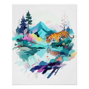Póster Serene Paisagem Calma Natureza Tranquila Fora da A